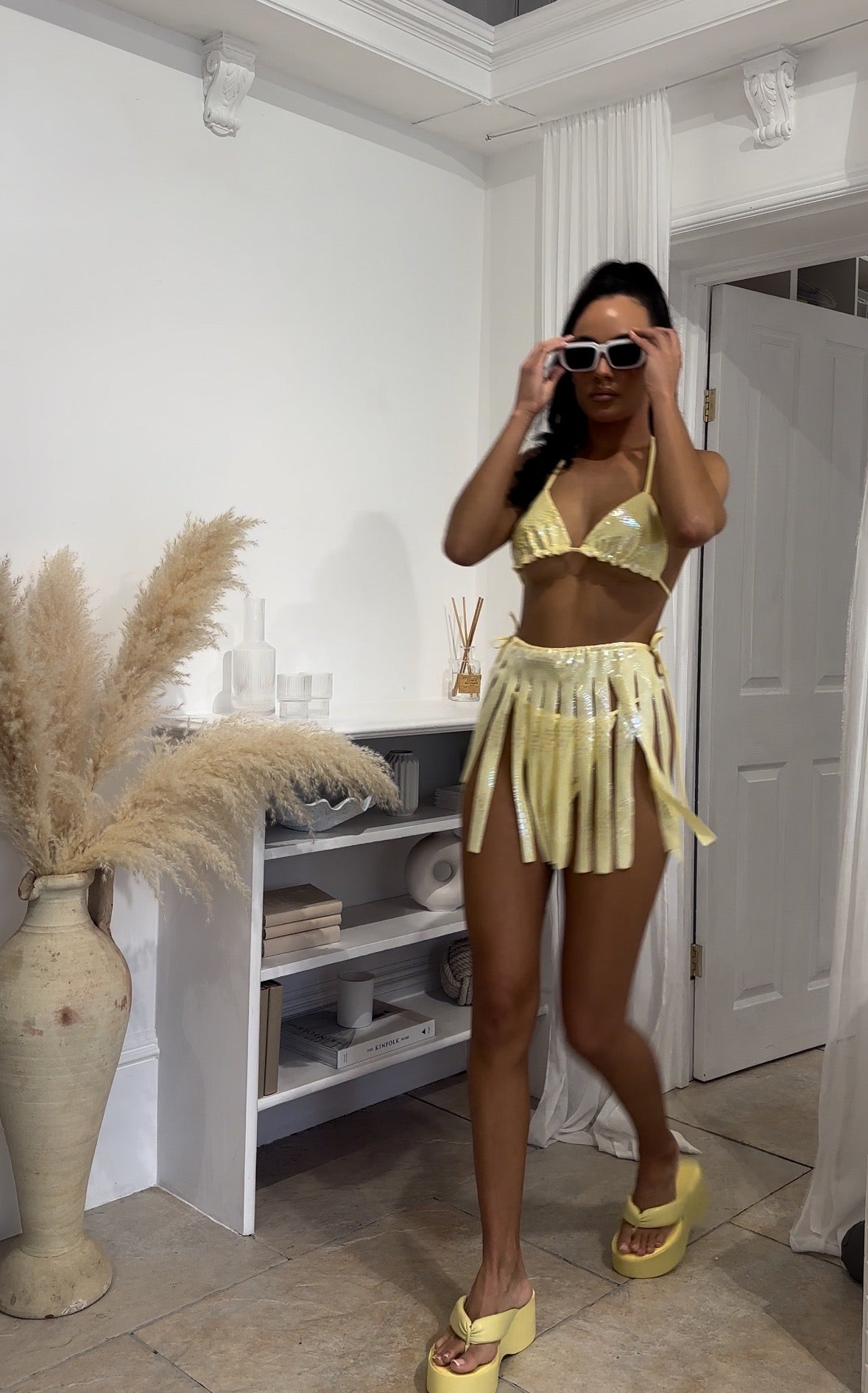 SALE Yellow Snake Tassel Skirt - Size 6/8