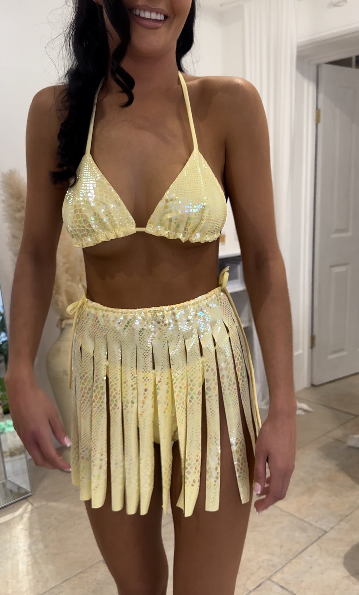 Lemon Snake Tassel Skirt