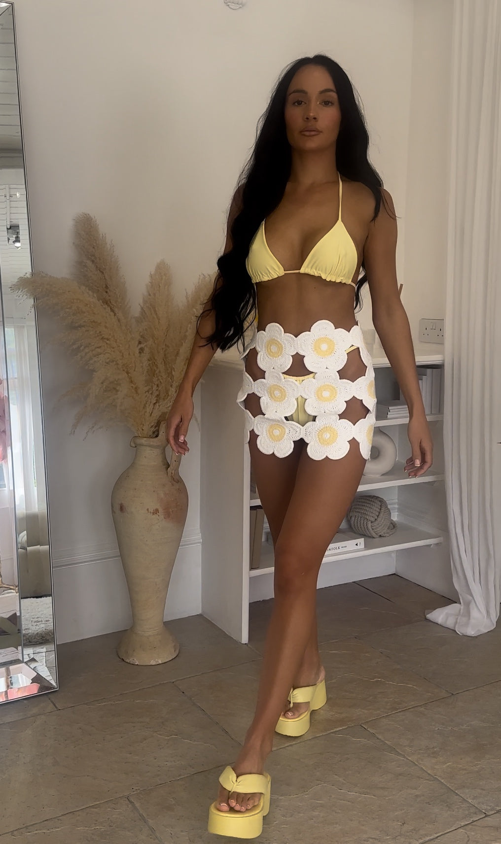 White Crochet Flower Skirt