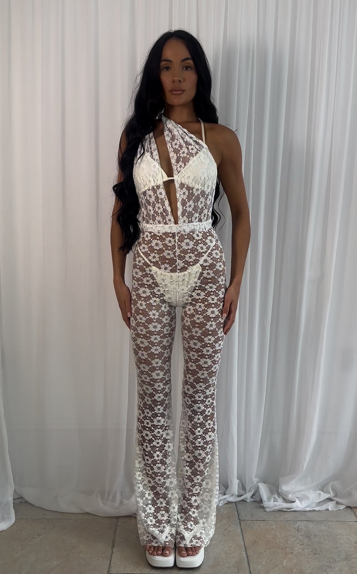 SAMPLE SALE Ivory Lace Jumpsuit SIZE 10 REG