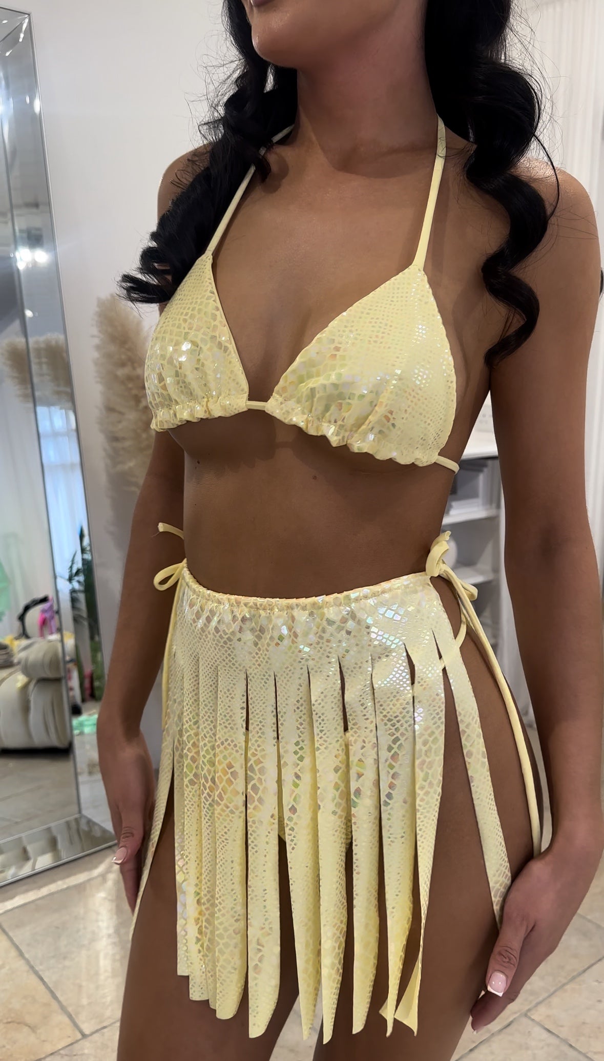 Lemon Snake Tassel Skirt