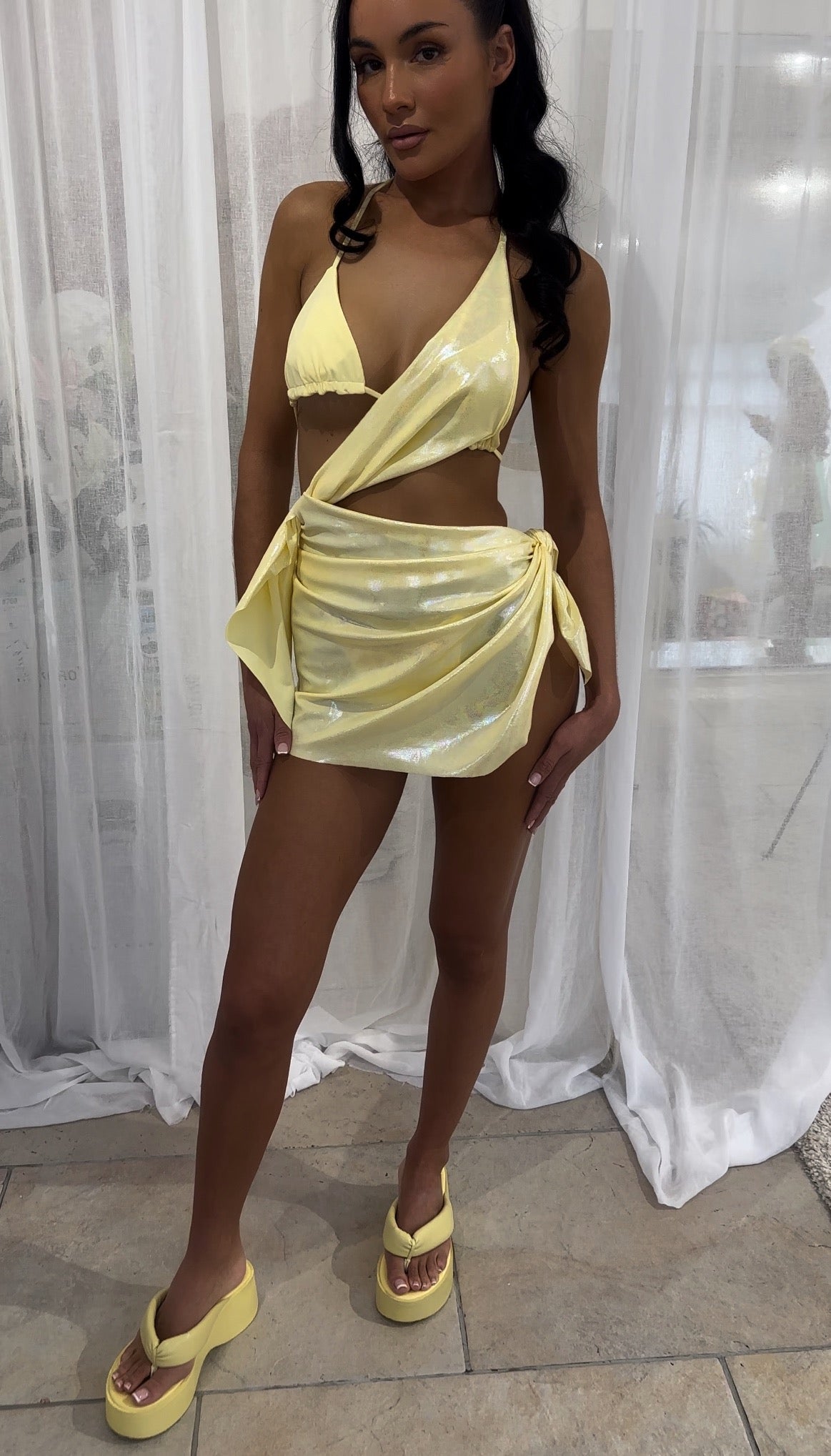 Lemon Drape Dress