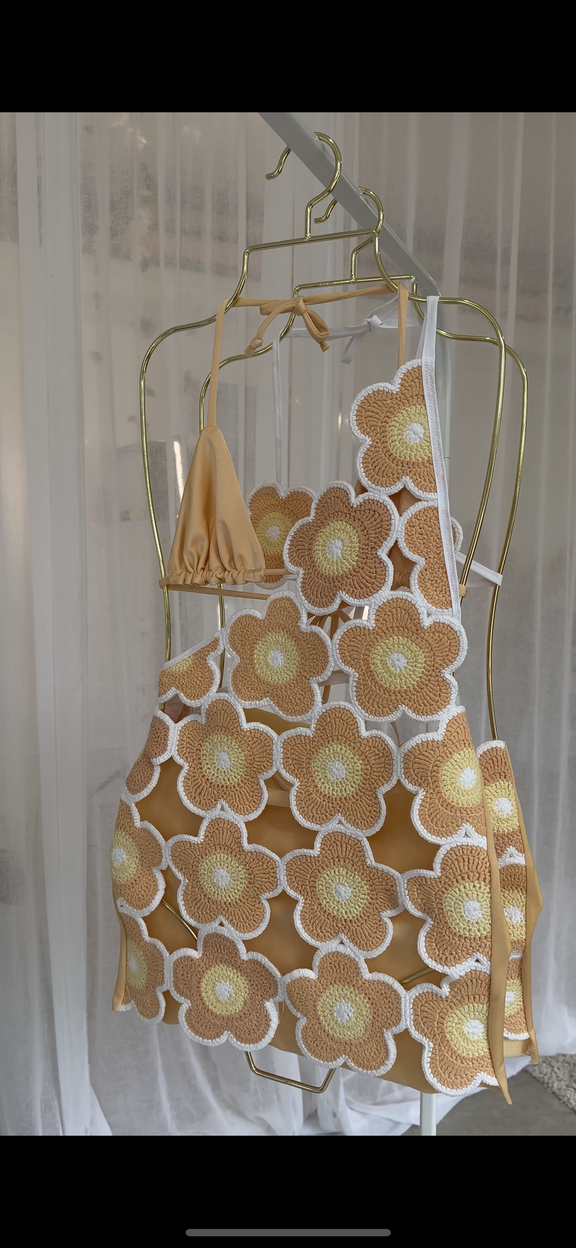 Orange Crochet One Shoulder Dress *INCLUDING BIKINI*