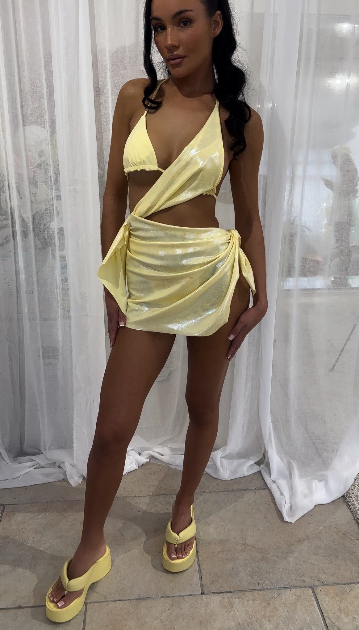 SAMPLE SALE Lemon Drape Dress SIZE S