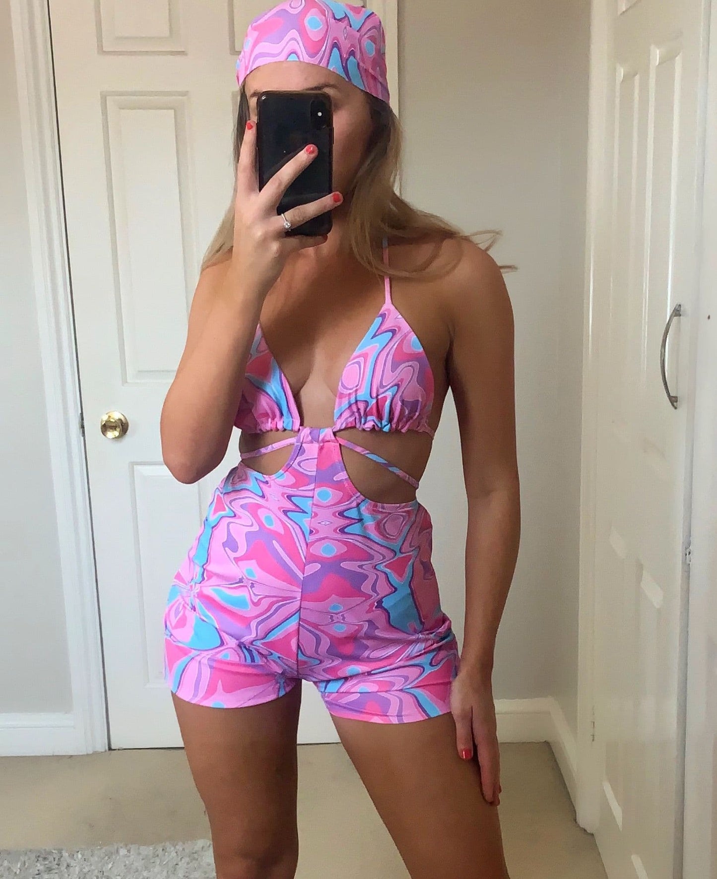 Pink Abstract Swirl Unitard SIZE 6-8