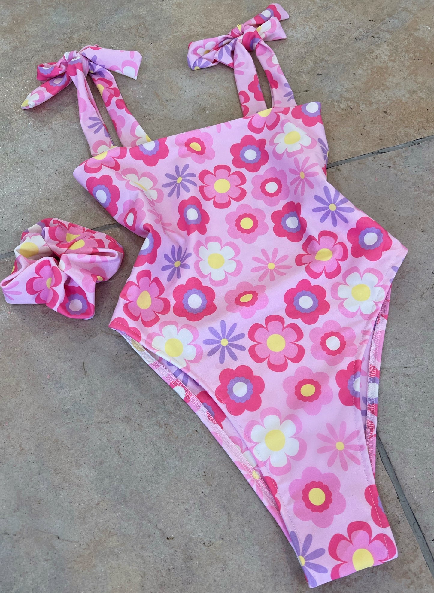 Pink Flower Swimsuit
