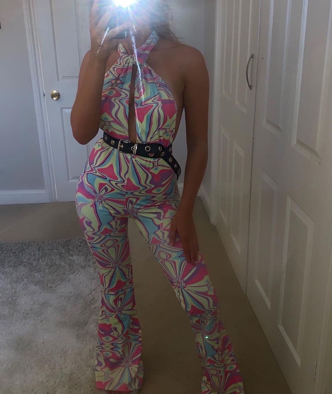 Pastel Abstract Swirl Jumpsuit