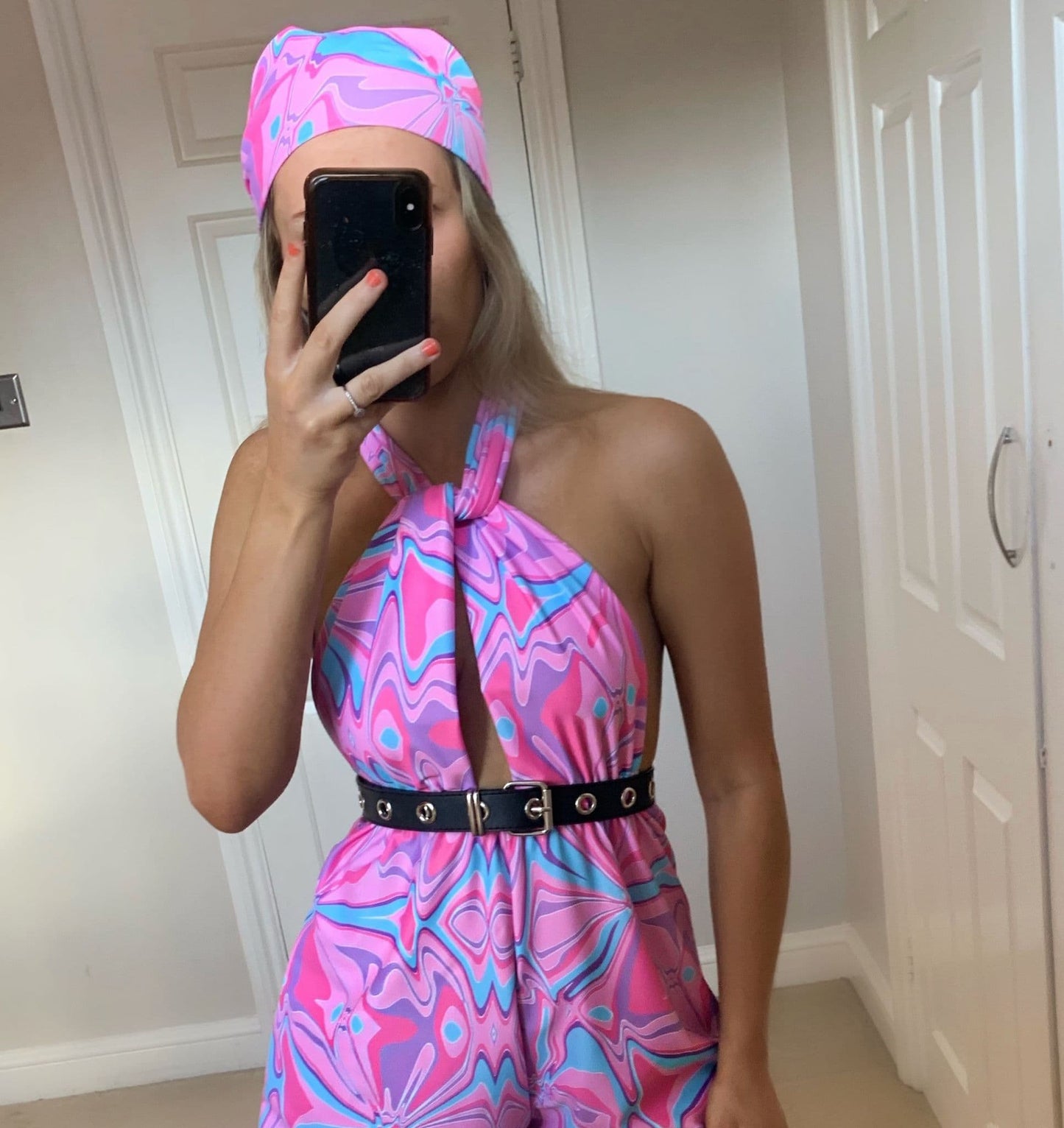 Pink Abstract Swirl Bandanna