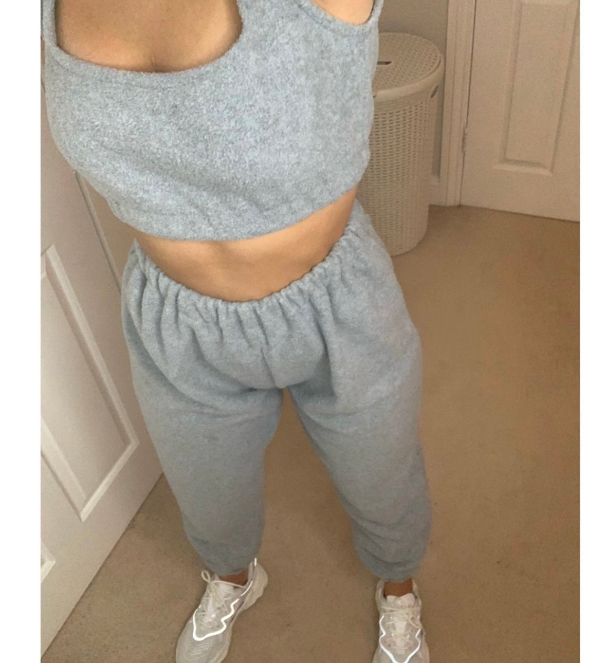 SALE Grey Fleece Crop & Jogger Set 6 Petite