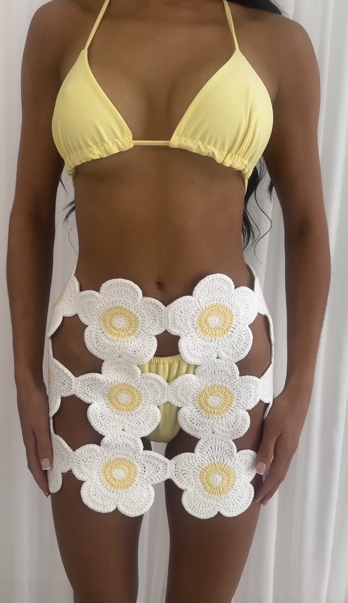 White Crochet Flower Skirt