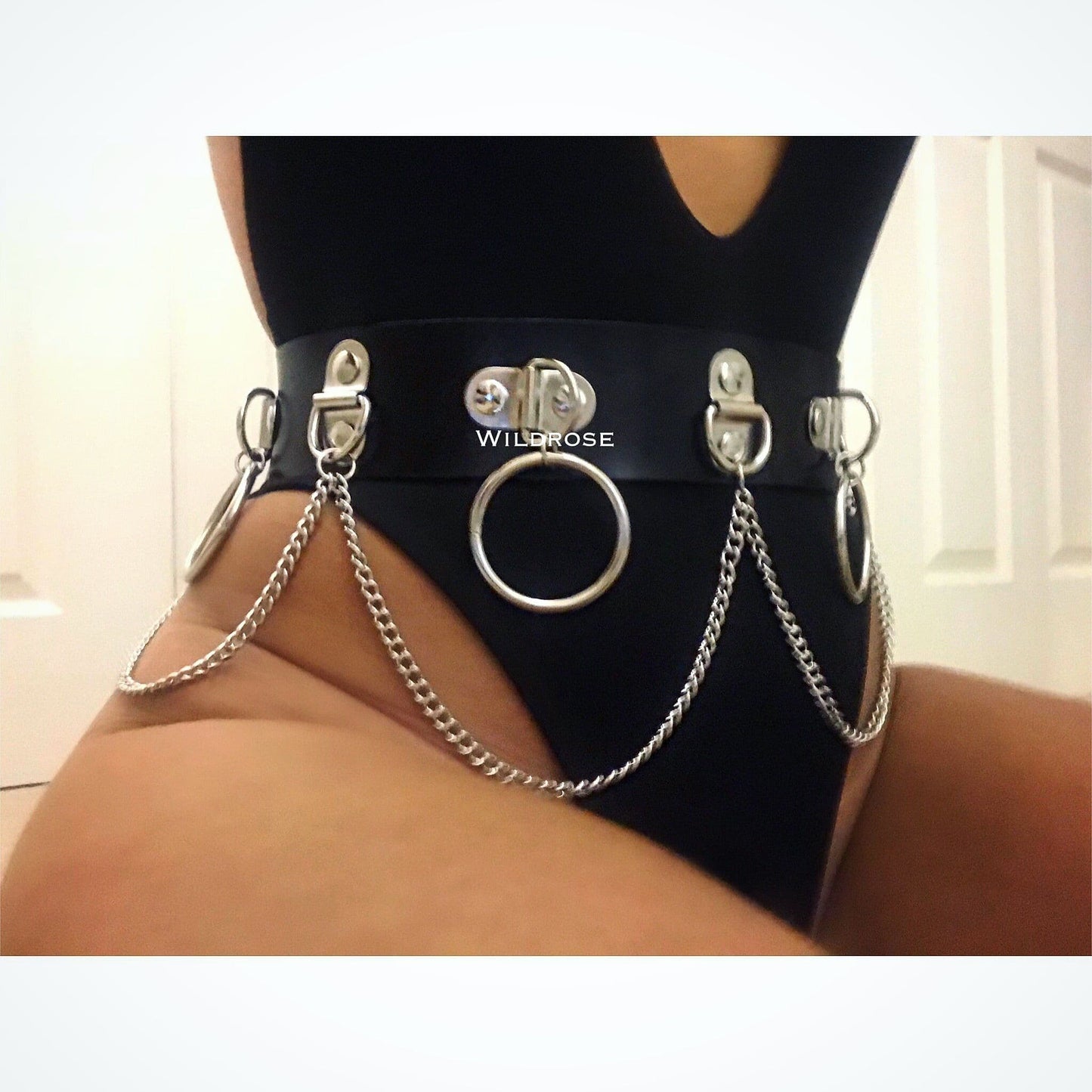 Black Hoop and Chain Belt