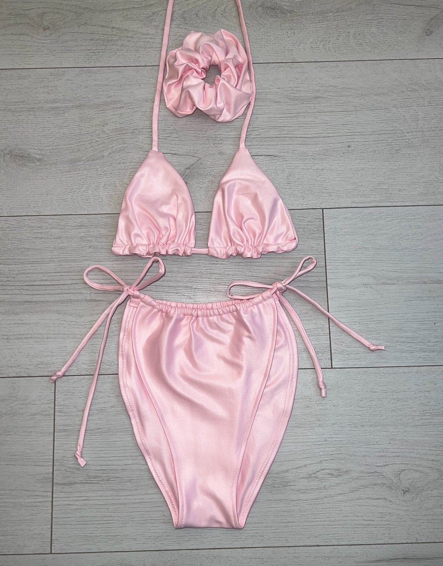 Pink Wet Look Bikini