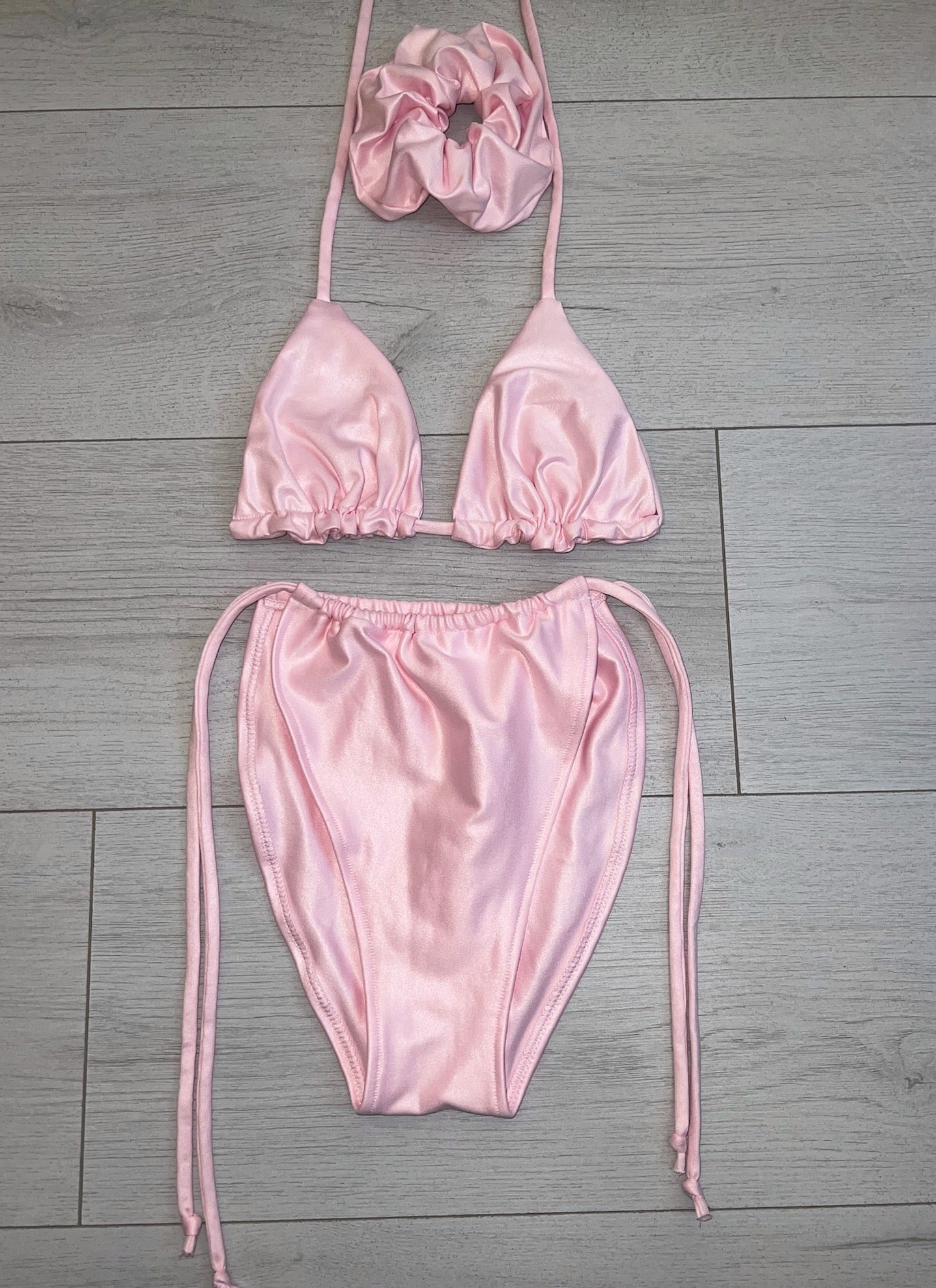 Pink Wet Look Bikini – LOVE WILD ROSE