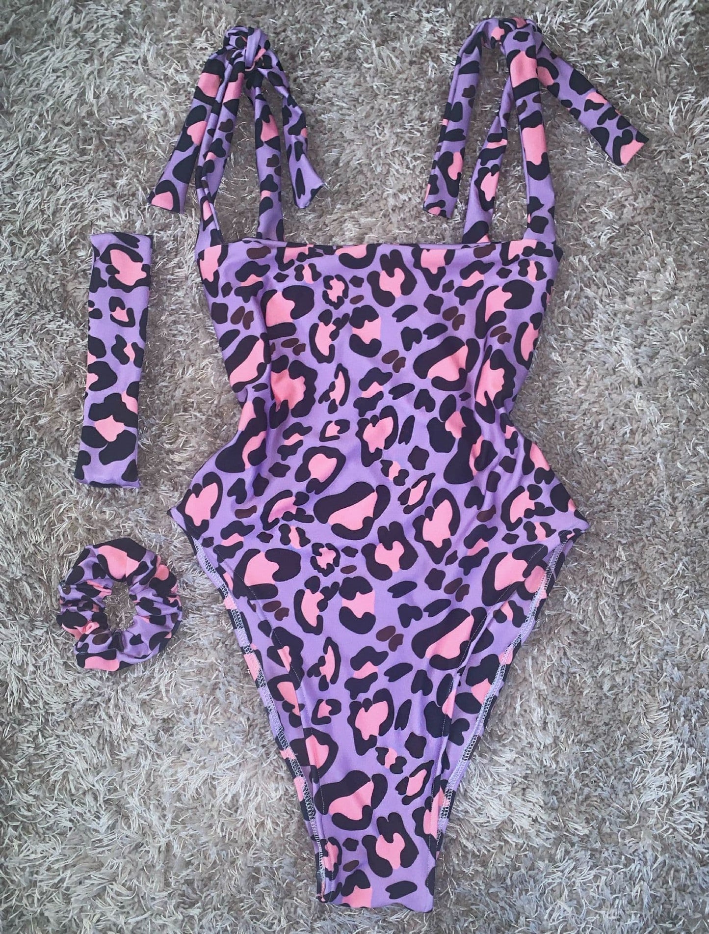 Lilac & Pink Leopard Swimsuit