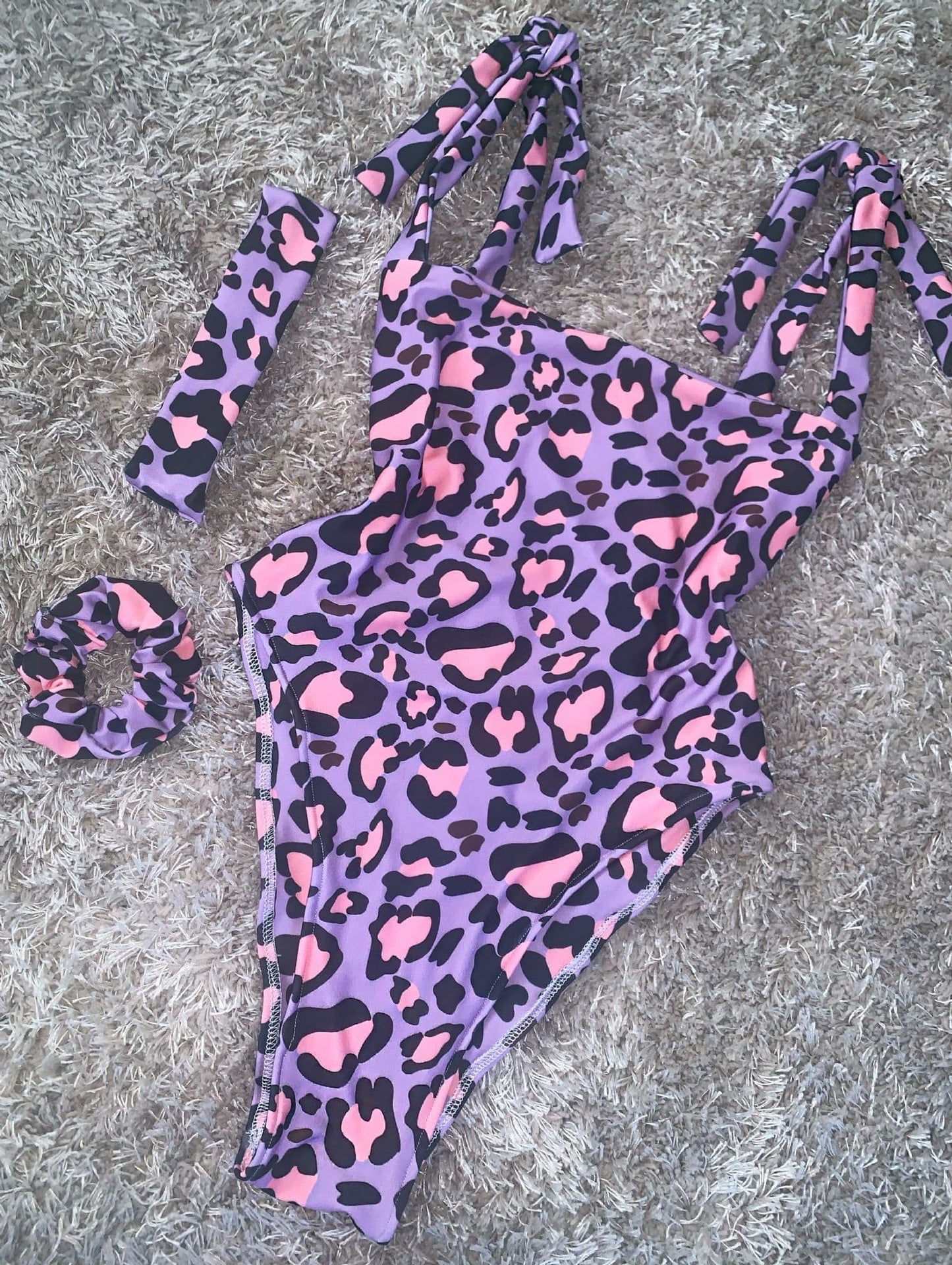 Lilac & Pink Leopard Swimsuit