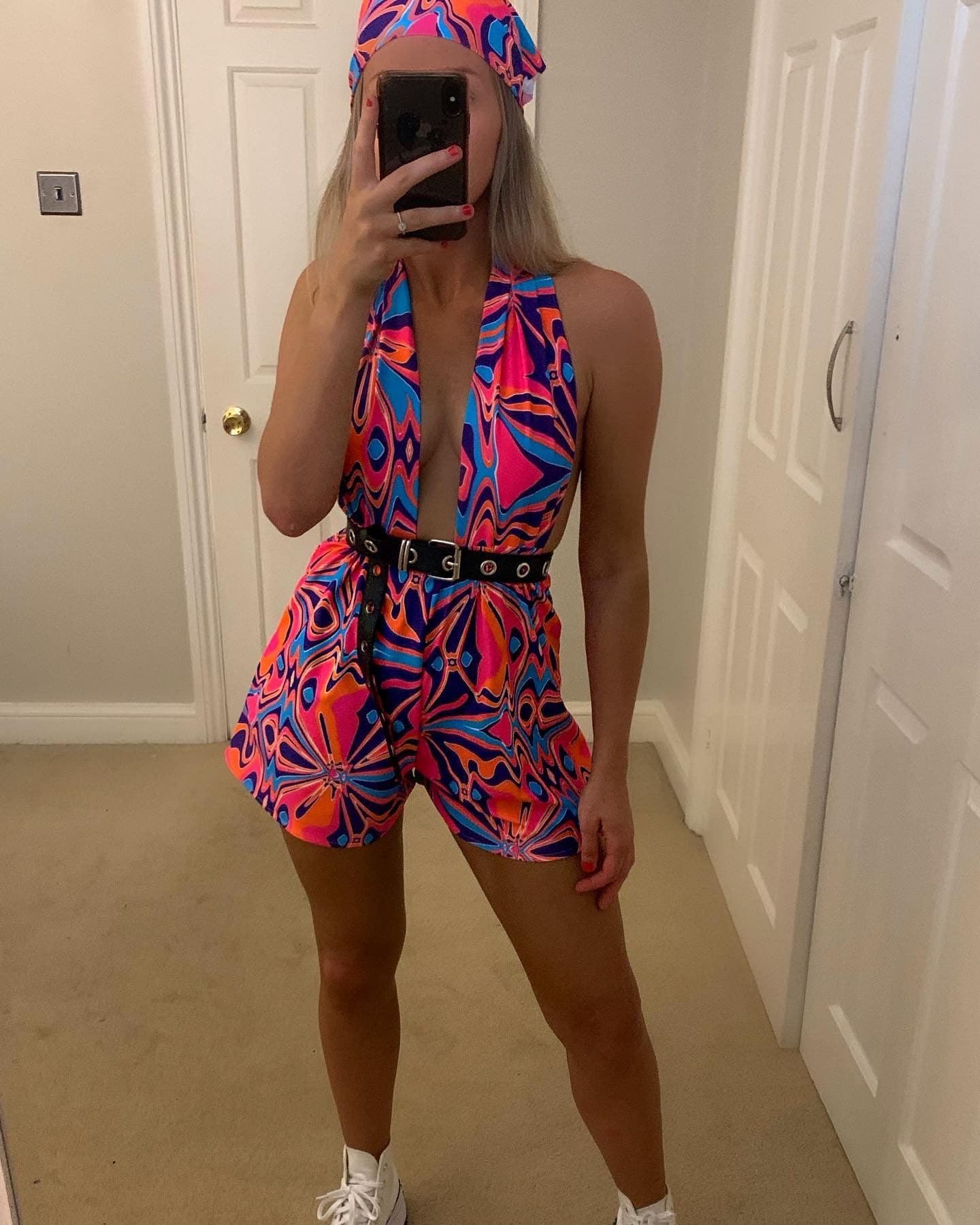 Neon Abstract Swirl Playsuit