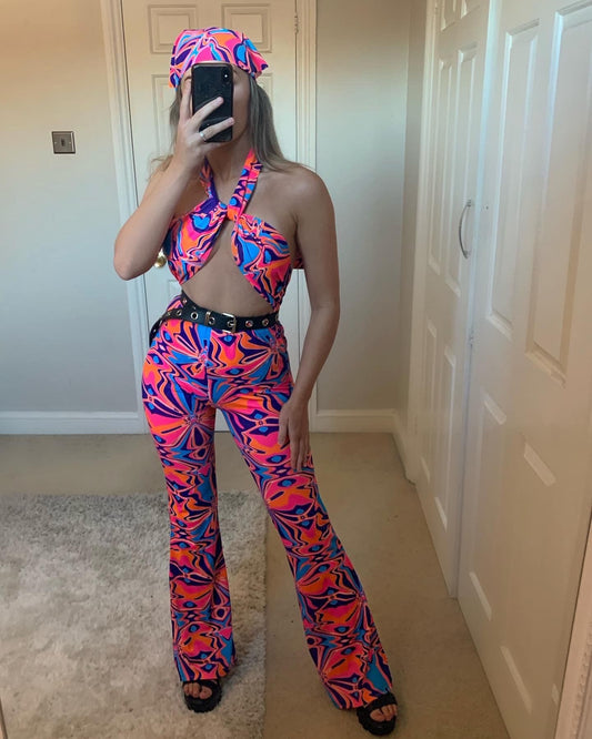Neon Abstract Swirl Jumpsuit