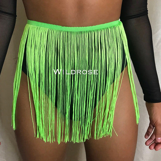 Neon Green Tassel Belt / Skirt