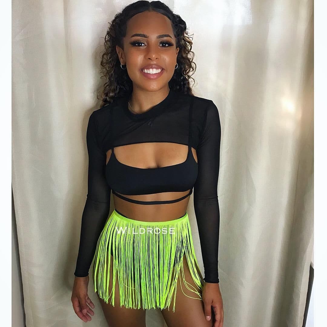 Neon Yellow Tassel Belt/Skirt