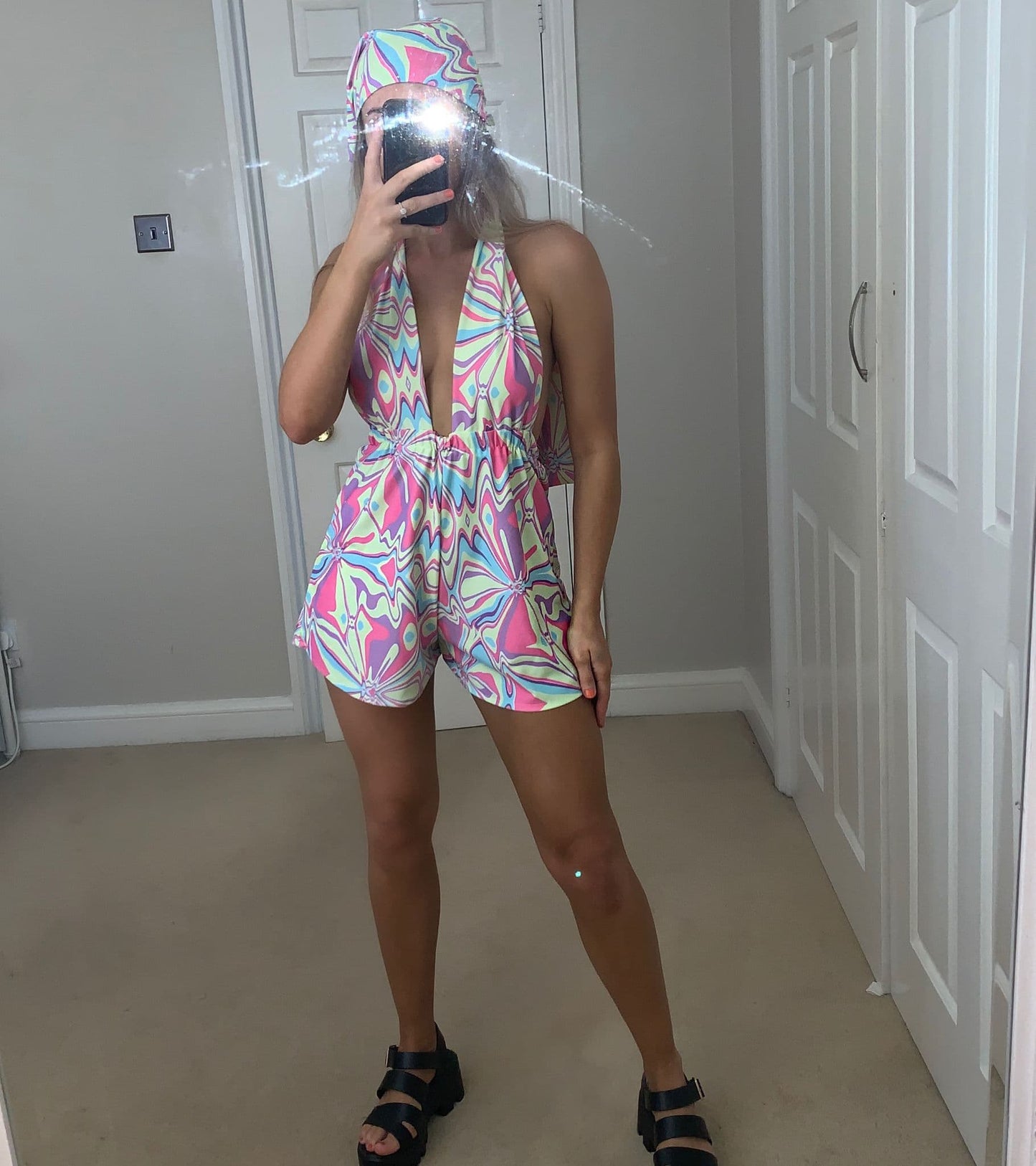 Pastel Abstract Swirl Playsuit