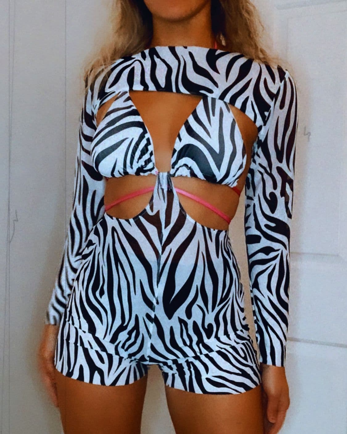 Zebra Mesh Crop Top